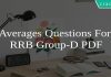 Averages Questions For RRB Group-D PDF