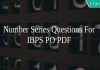 Number Series Questions For IBPS PO PDF