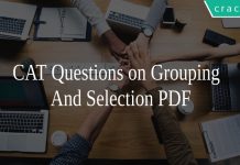 CAT Questions on Grouping And Selection PDF