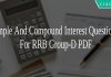 Simple And Compound Interest Questions For RRB Group-D PDF
