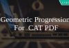 Geometric Progression For CAT PDF