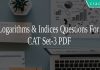 Logarithms & Indices Questions For CAT Set-3 PDF