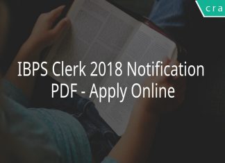 IBPS Clerk 2018 Notification PDF - Apply Online