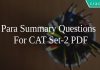 Para Summary Questions For CAT Set-2 PDF