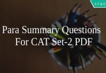 Para Summary Questions For CAT Set-2 PDF