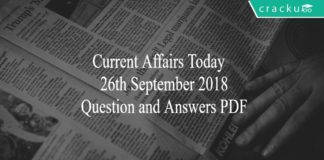 ca today quiz 26th September 2018