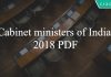 Cabinet ministers of India 2018 pdf