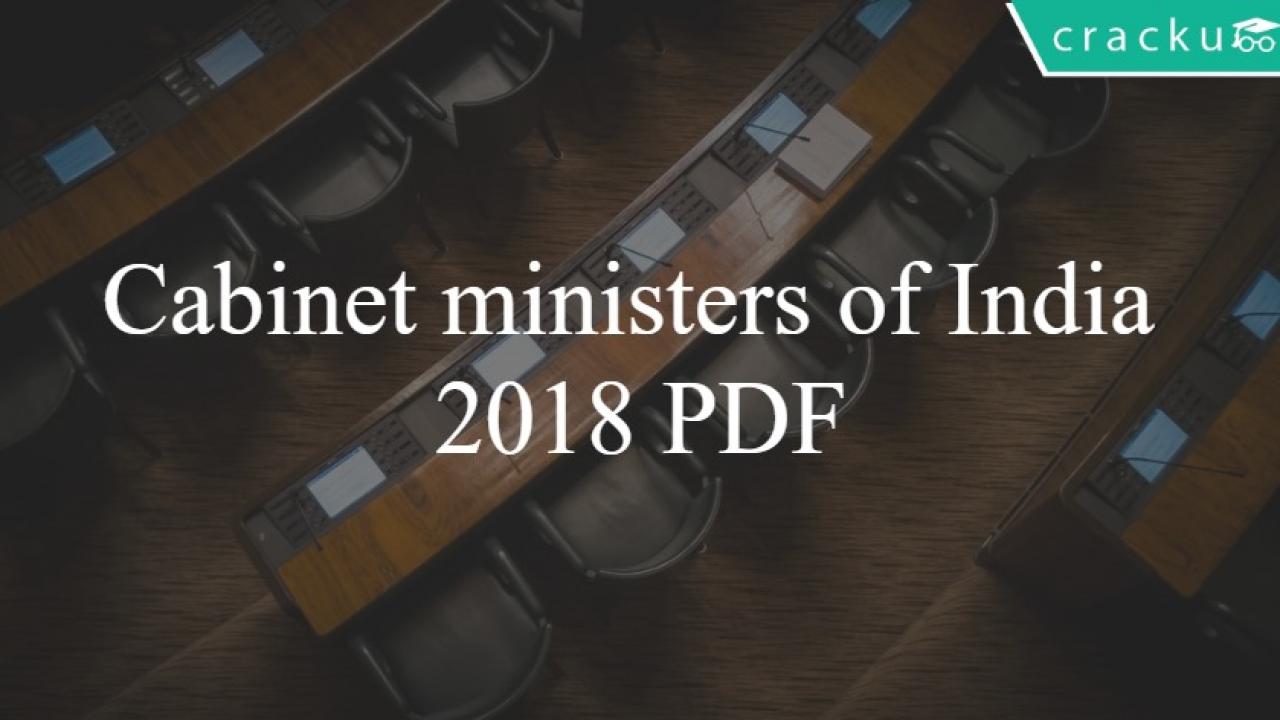 Cabinet Ministers Of India 2018 Pdf Cracku