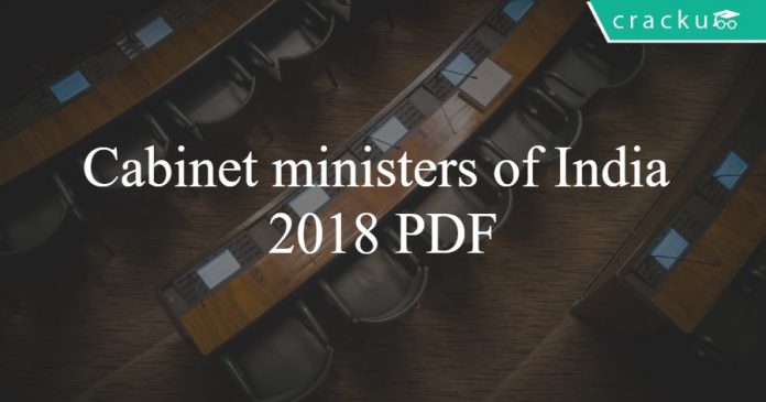 Cabinet ministers of India 2018 pdf