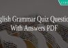 English Grammar Quiz Questions With Answers PDF