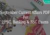 September Current Affairs PDF For UPSC, Banking & SSC Exams