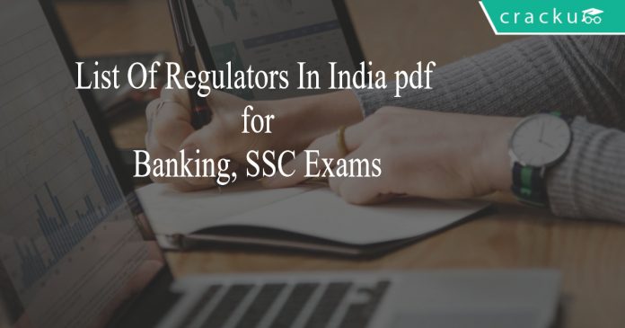 List Of Regulators In India