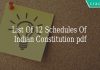 List Of 12 Schedules of Indian Constitution PDF