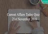 Daily current affairs Quiz of 21st November 2018