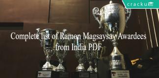 Complete list of Ramon Magsaysay Awardees from India PDF