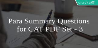 Para Summary Questions for CAT PDF Set - 3