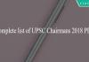 Complete list of UPSC Chairmans 2018 PDF