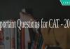 Important Questions for CAT - 2018