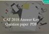 CAT 2018 Answer Key Question paper PDF