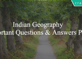 Indian Geography Important Questions & Answers PDF