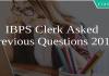 IBPS Clerk Asked Previous Questions 2018