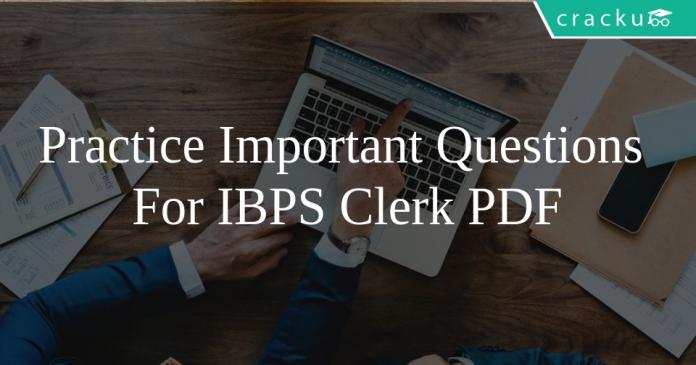 Practice Important Questions For IBPS Clerk PDF