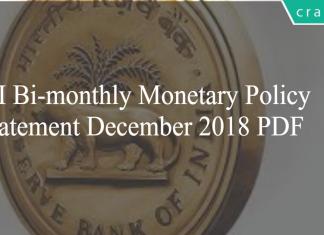 RBI Bi-monthly Monetary Policy Statement December 2018 PDF