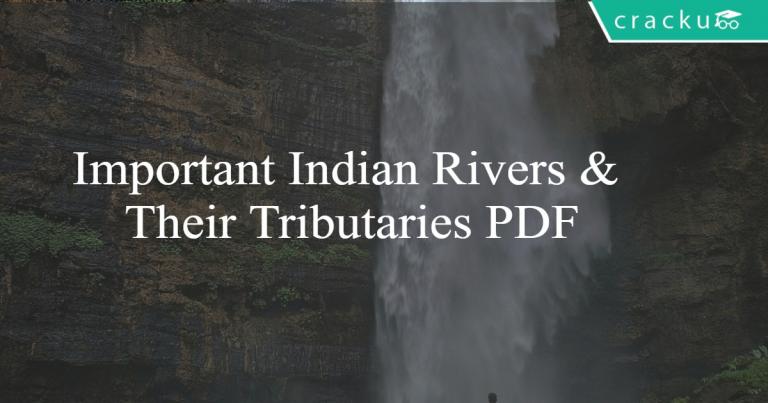 Important Indian Rivers & Their Tributaries PDF - Cracku