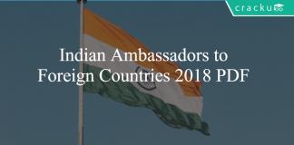 Indian Ambassadors to Foreign Countries 2018 PDF