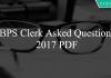 IBPS Clerk Asked Questions 2017 PDF