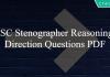 SSC Stenographer Reasoning Direction Questions PDF