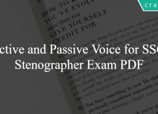 Active and Passive Voice for SSC Stenographer Exam PDF