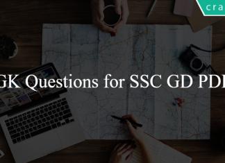 GK Questions for SSC GD PDF