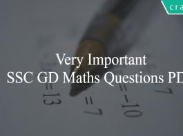 SSC GD Maths Questions PDF