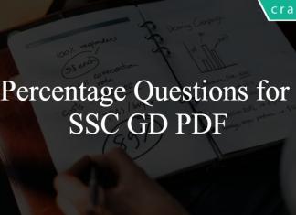 Percentage Questions for SSC GD PDF