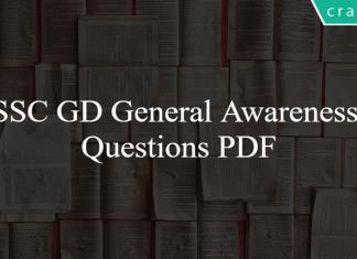 SSC GD General Awareness Questions PDF