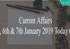 Current Affairs 5th, 6th & 7th January 2019 Today Quiz