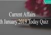 Current Affairs 8th January 2019 Today Quiz