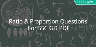Ratio & Proportion Questions For SSC GD PDF
