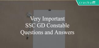 SSC GD Questions and Answers PDF
