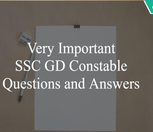 SSC GD Questions and Answers PDF