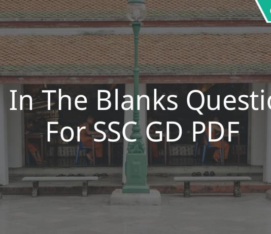 fill in the blanks questions for ssc gd pdf