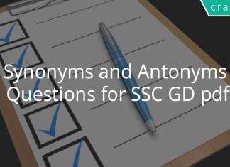synonyms and antonyms questions for ssc gd pdf