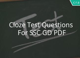 cloze test questions for ssc gd pdf