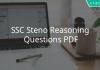 SSC Steno Reasoning Questions PDF