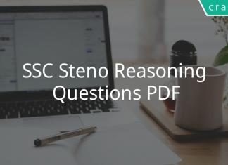 SSC Steno Reasoning Questions PDF