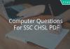 Computer Questions For SSC CHSL PDF