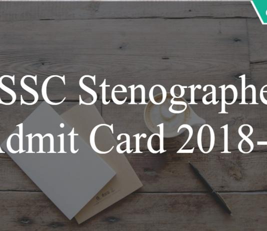 ssc stenographer admit card