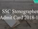 ssc stenographer admit card