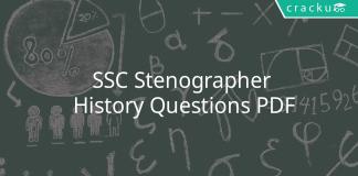 ssc stenographer history questions pdf